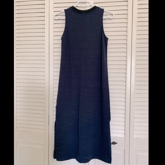 Midi navy and black sporty sleeveless shift dress - Picture 3 of 9